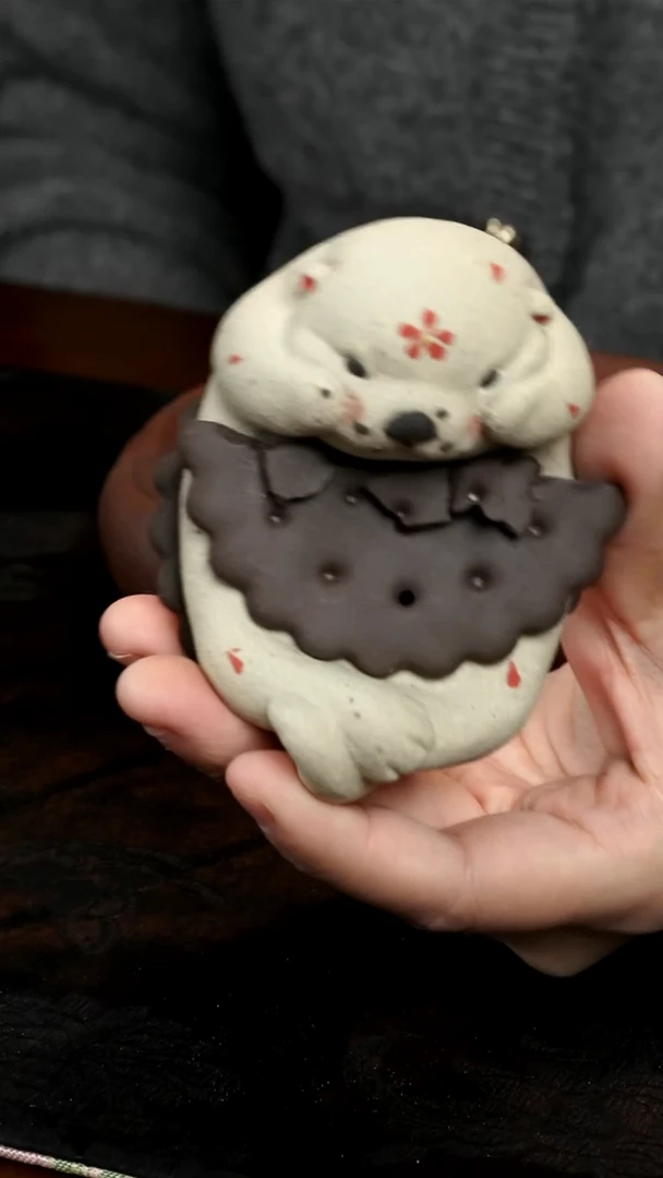 茶壶紫砂贪吃的水獭茶宠