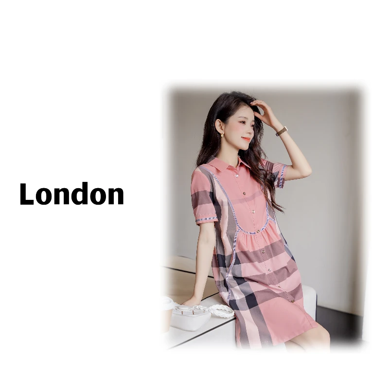 时尚英伦风潮流气质休闲女款定制连衣裙175922【HS】