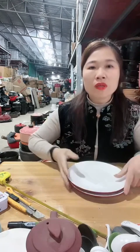 【闪购商品】瑕疵红白盘子两个