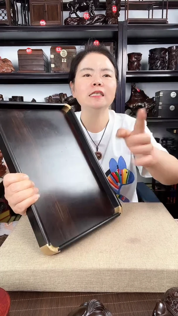 木瑕疵茶托盘老李红木工艺品