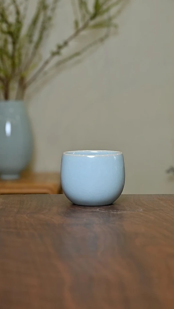 暖心杯 天青 微瑕 朱法喜款