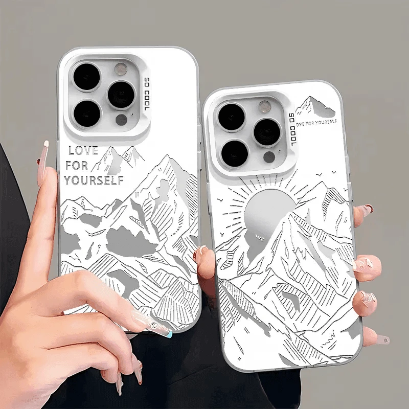 欧克里里彩银日照金山适用苹果16promax手机壳华为oppo小米15vivo