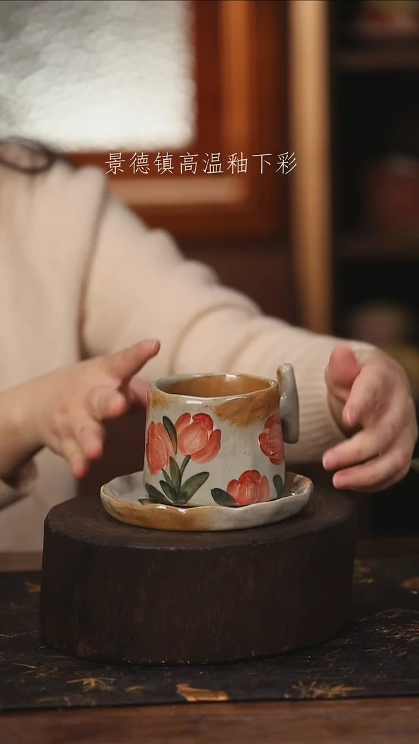 陶瓷景德镇高温釉下手绘陶瓷@L003@