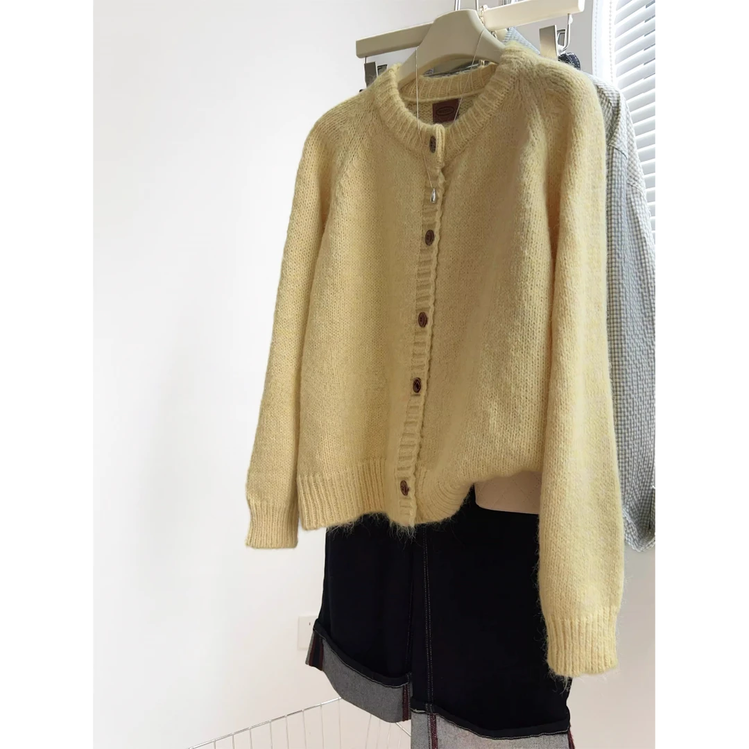 巨喜欢这件！欧货毛衣开衫外套女秋季新款慵懒风气质款软糯针织衫