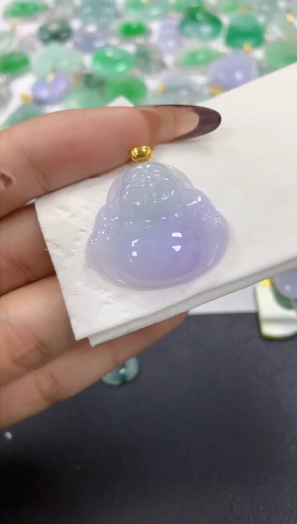 颈饰18K金镶嵌翡翠a货假一赔三支持复检百元上9元证书费自理