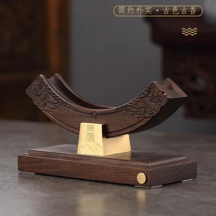 黑檀木茶饼展示架实木普洱架托白茶摆放架子茶具配件花梨木家用