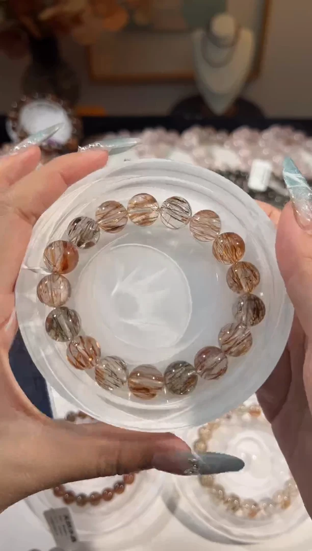 水晶手链未镶嵌黑金超七12+