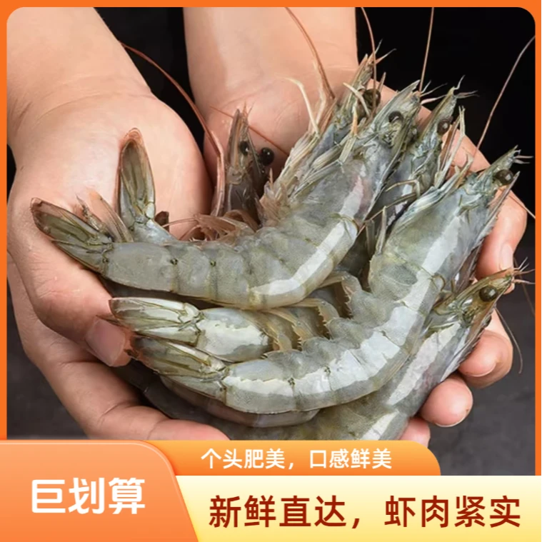 【小米次日达】4斤/盒渔船上岸大号海洋大虾单只15-18cm/只 共50-60只精品