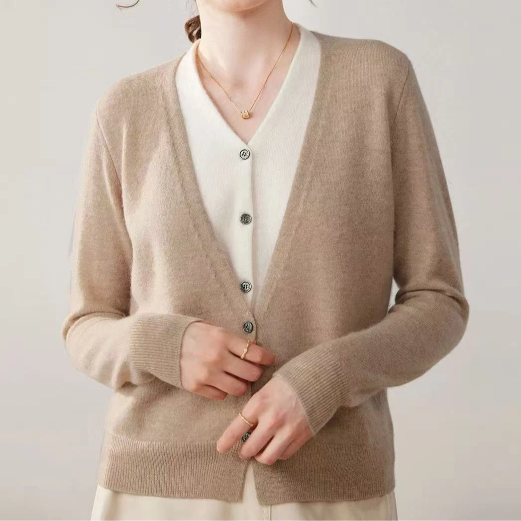【南后】2026春秋冬新款休闲百搭假两件长袖羊毛衫外套针织-3012