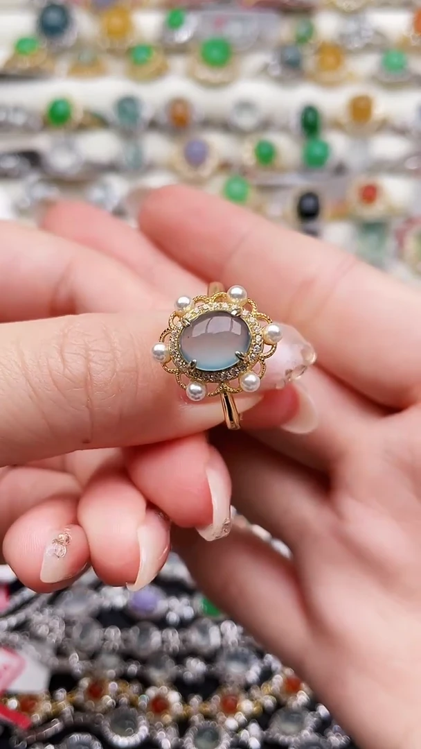 银S925镶嵌戒指翡翠158