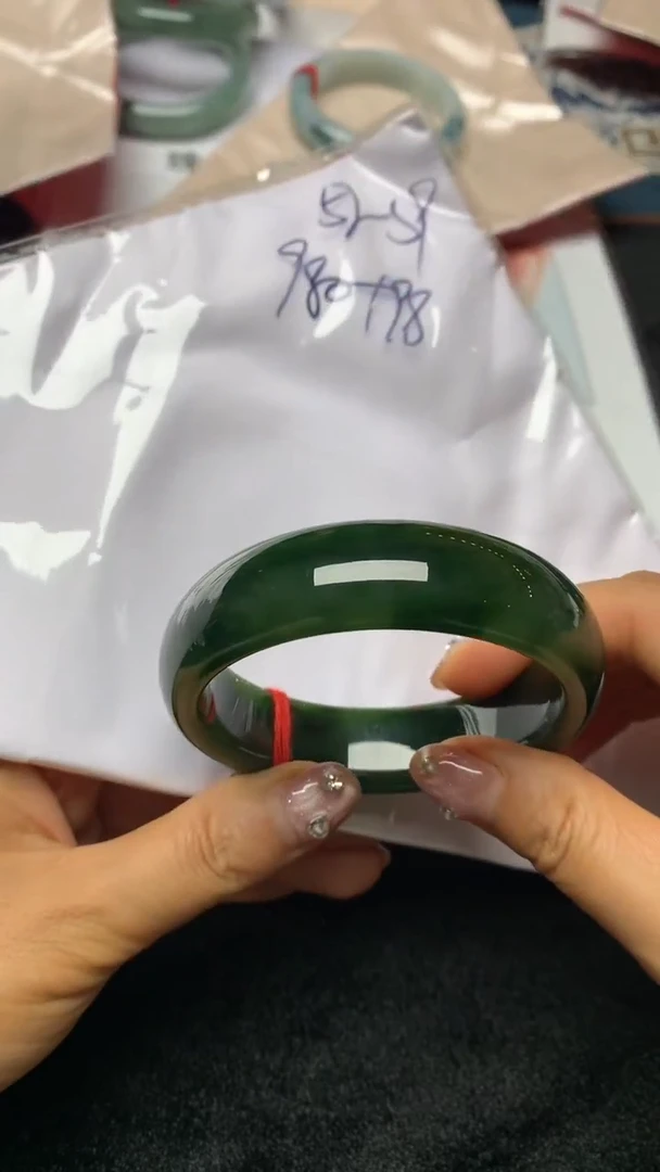 和田玉（碧玉）手镯未镶嵌正圈宽版57-59买断价不退换