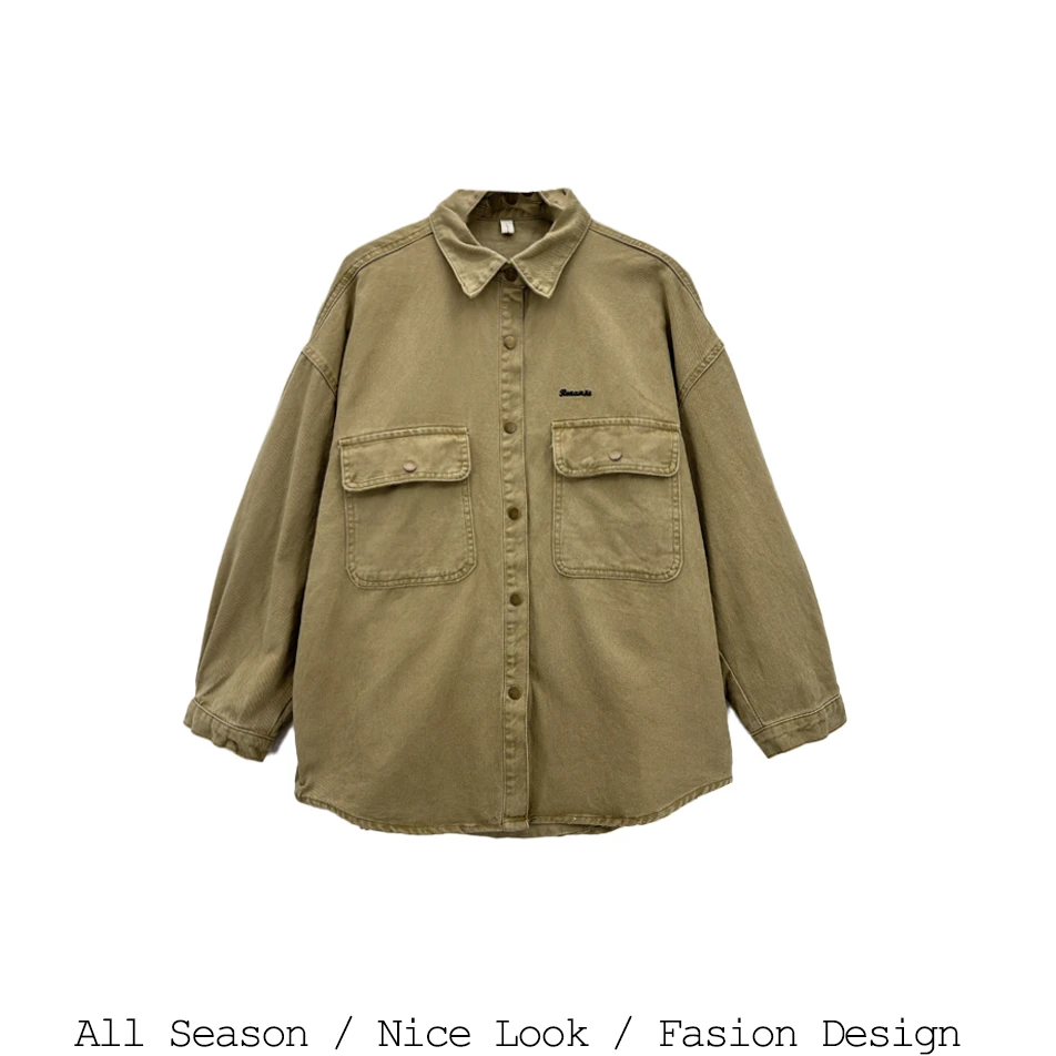 228    休闲宽松慵懒风长袖复古百搭韩版时尚工装外套  款号#8959