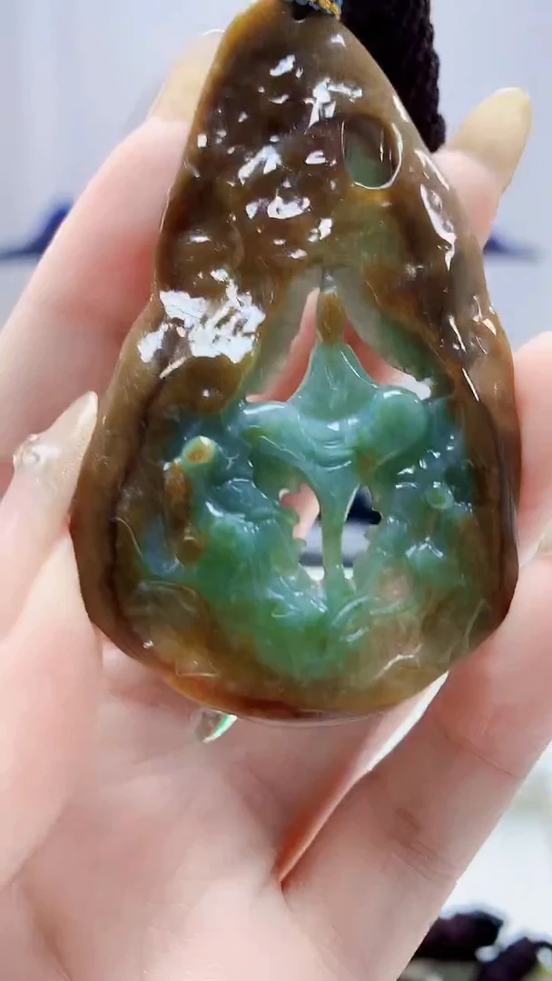 未镶嵌定制翡翠5028DD-毛货挂件89