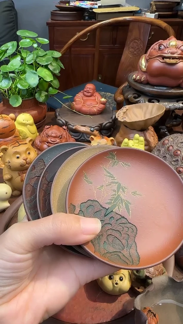 紫砂茶宠梅兰竹菊