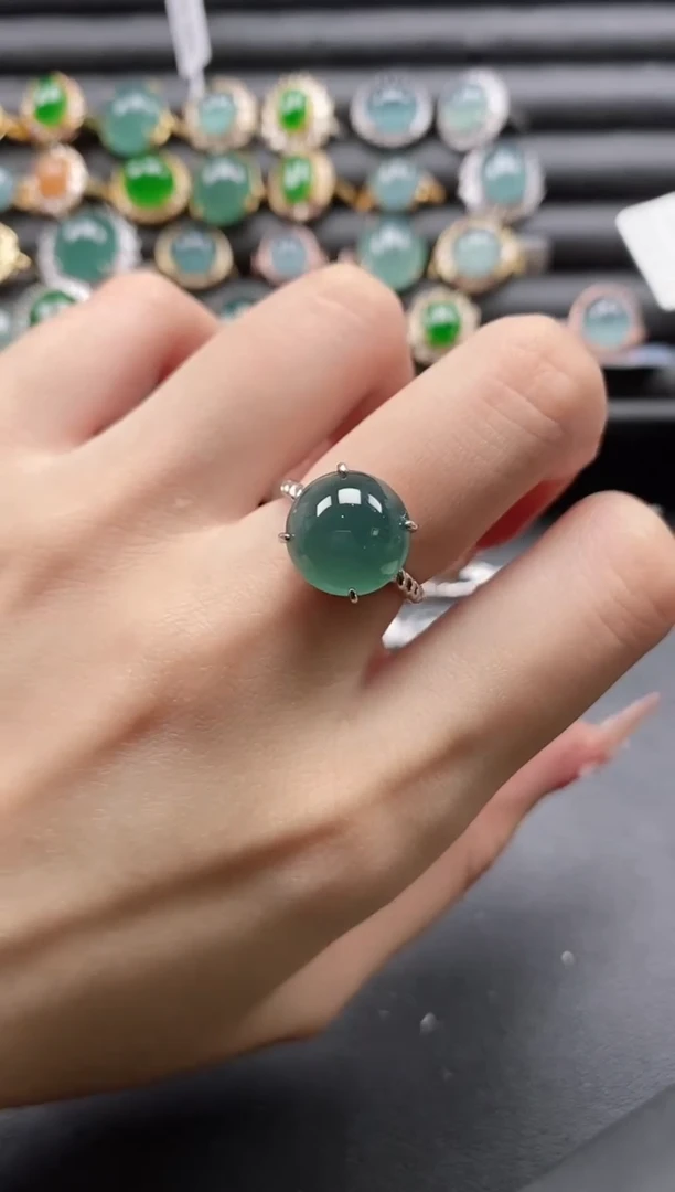 【闪购商品】翡翠戒指银S925镶嵌51511