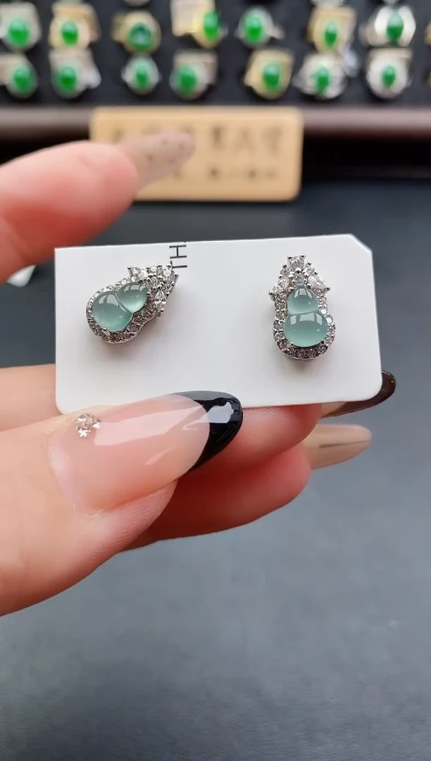 银S925镶嵌戒指翡翠1