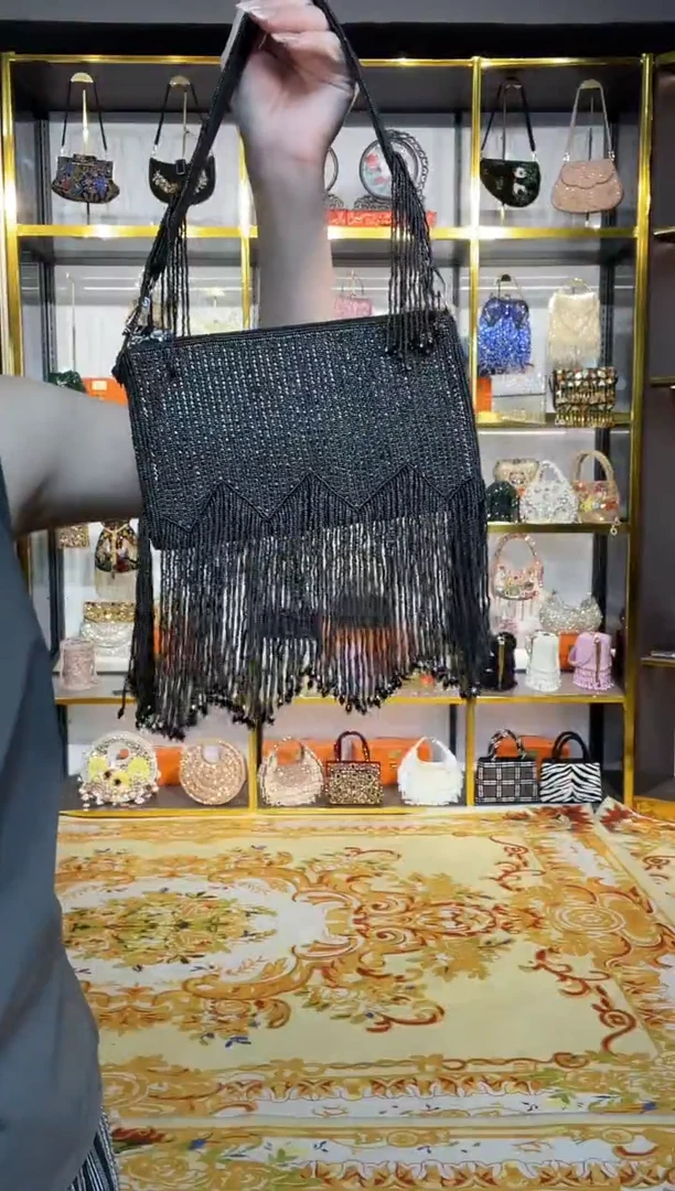 织物珠韵恒泽重工串珠手提包