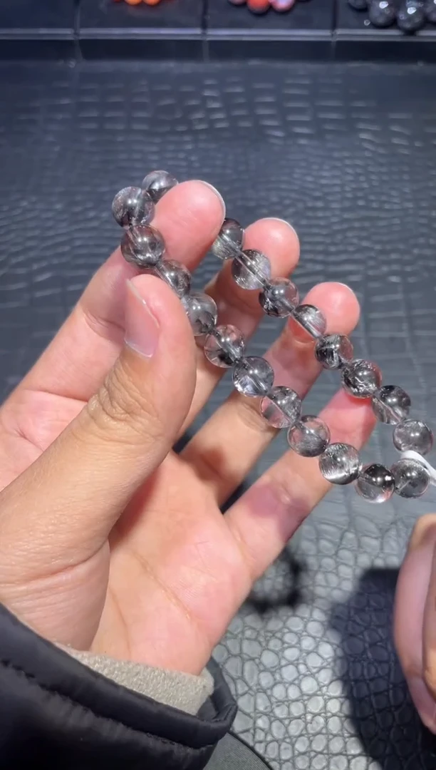 【闪购商品】水晶手链未镶嵌黑银钛单圈A9（多样性发其一）