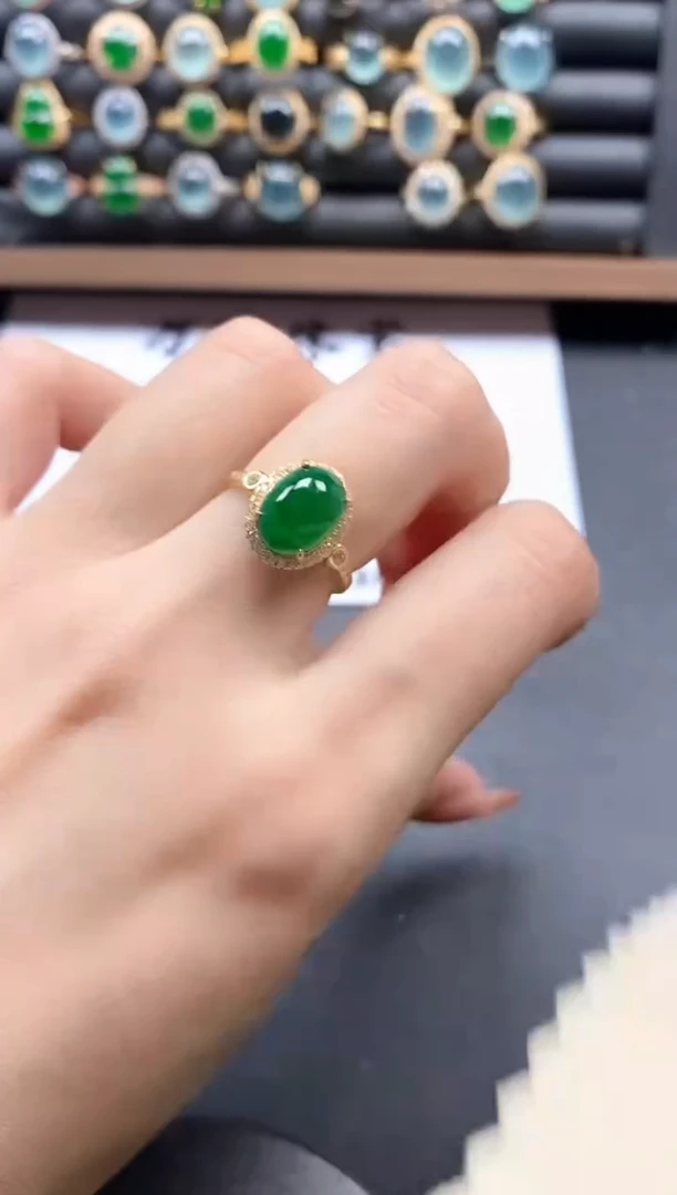 银S925镶嵌戒指翡翠51151