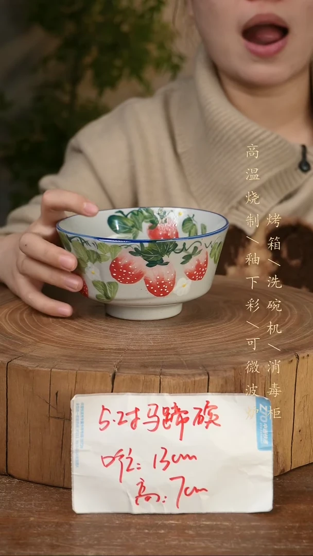 碗瓷景德镇手工手绘高温瓷釉下彩