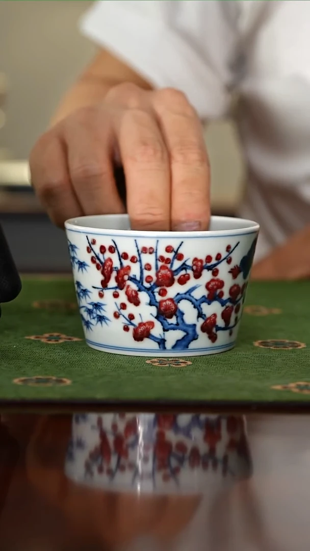 古官慕明岁寒三友直口杯