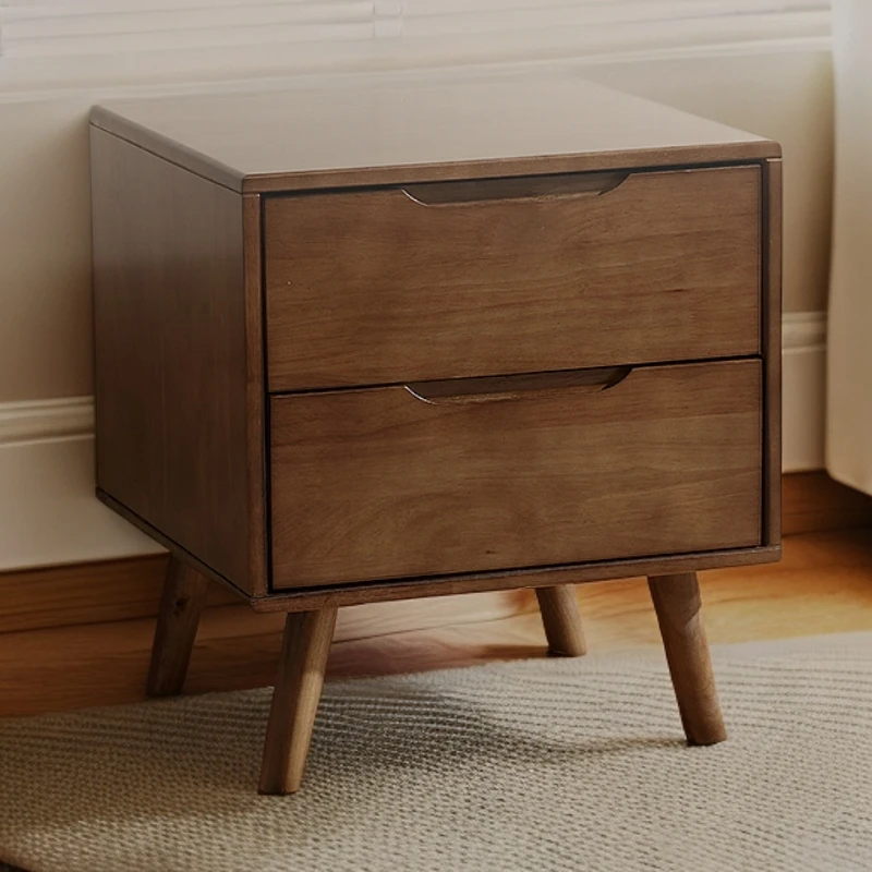 床头柜住院部实木橡胶木胡桃色原木色百搭原木家用卧室出租公寓