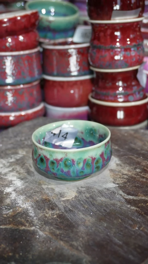 摆件陶精品窑变钧瓷茶器