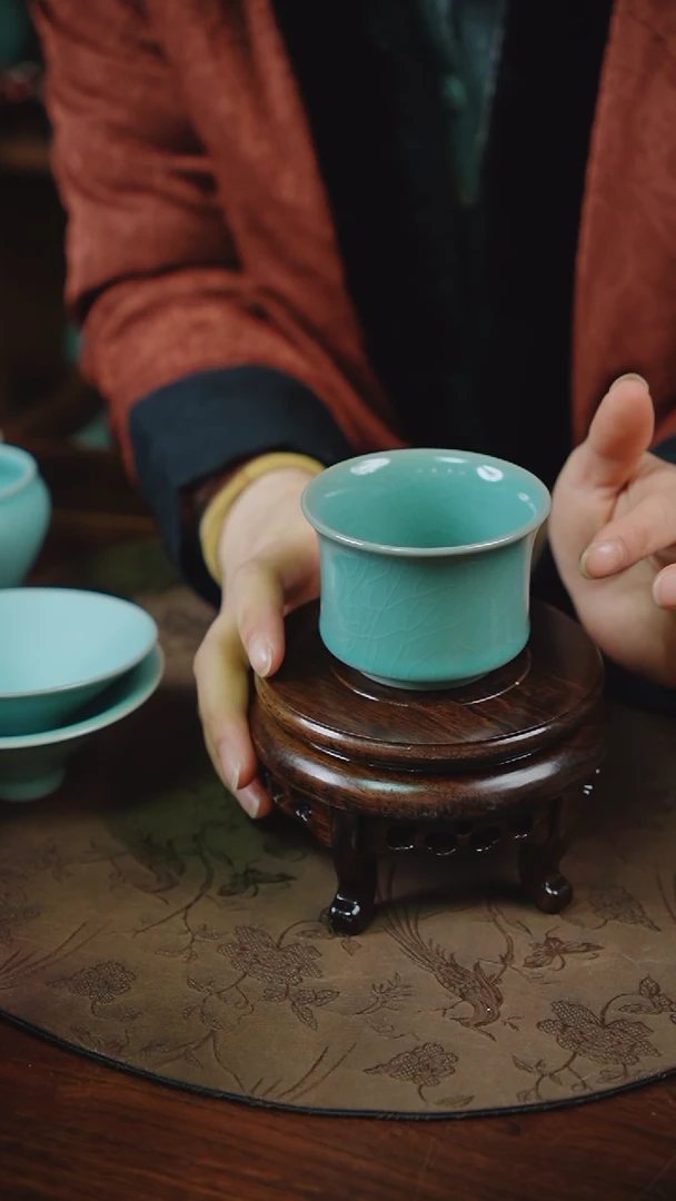 【闪购商品】杯43汝瓷纯手工大马蹄杯