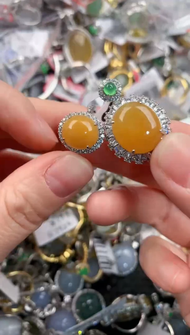 银S925镶嵌戒指翡翠111                6