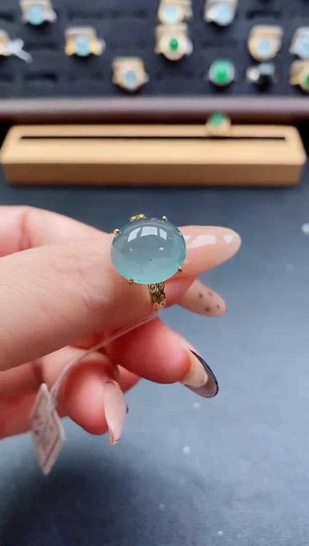 银S925镶嵌戒指翡翠1