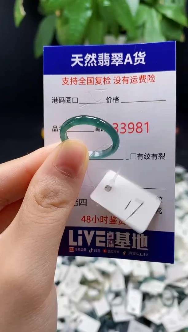 翡翠戒指未镶嵌天然翡翠戒圈3981