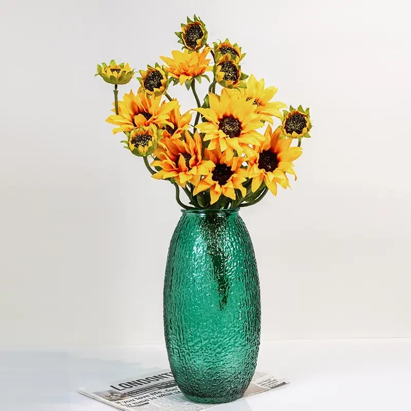 家用鲜花瓶客厅摆件阳台水培插花玻璃花瓶玻璃摆件无切口