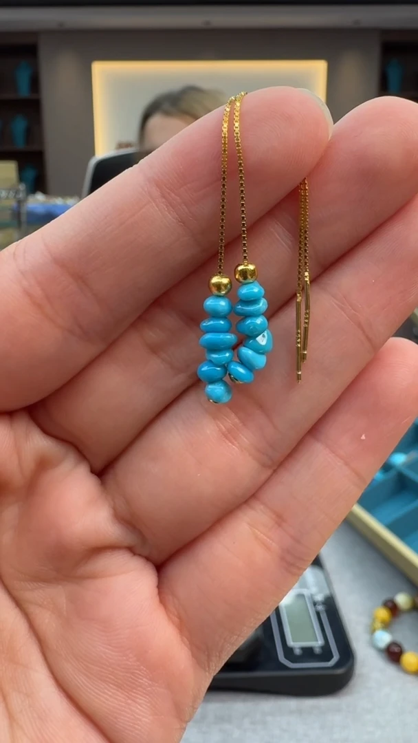 未镶嵌绿松石耳饰210秒拍号 假一罚三