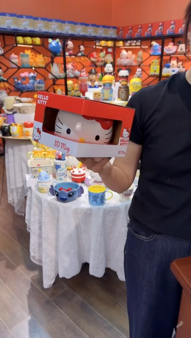 瓷片@@凯特猫陶瓷水杯（礼盒）