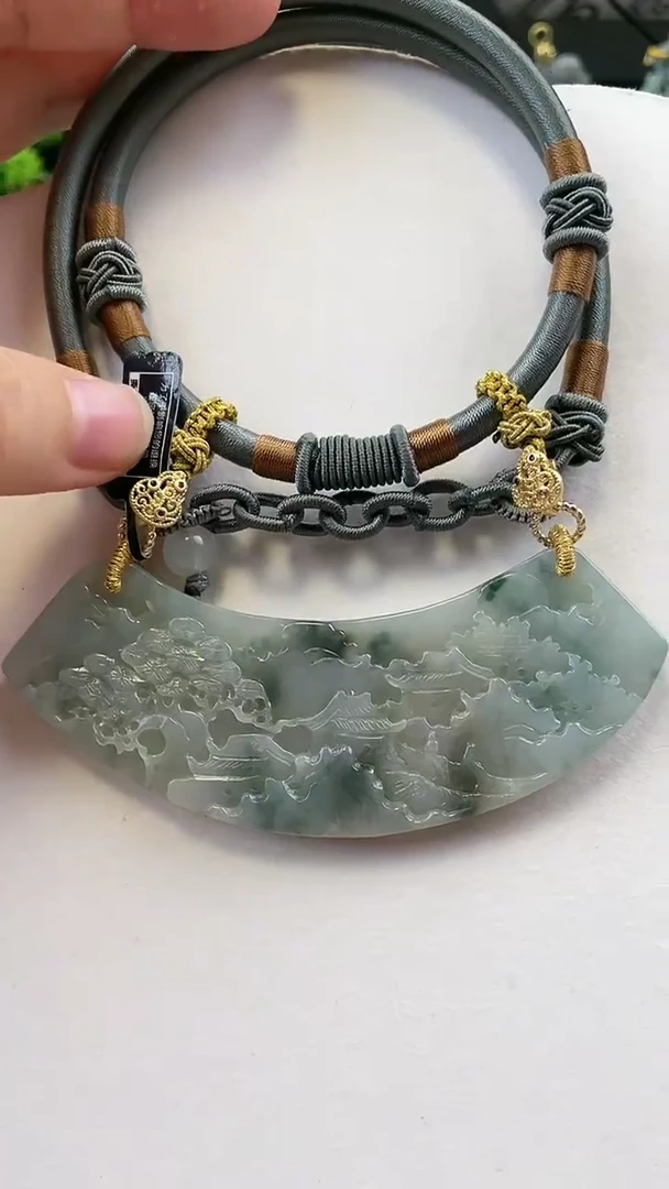 【闪购商品】翡翠颈饰未镶嵌1108(赠链)部分宝贝微瑕主播介绍为准