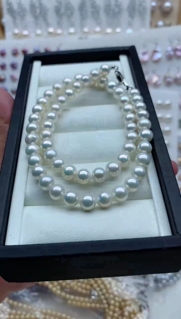 项链银S925镶嵌淡水珍珠，非无暇