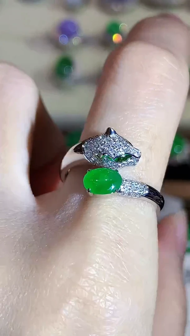 18K金镶嵌戒指翡翠JZ多样性发其一