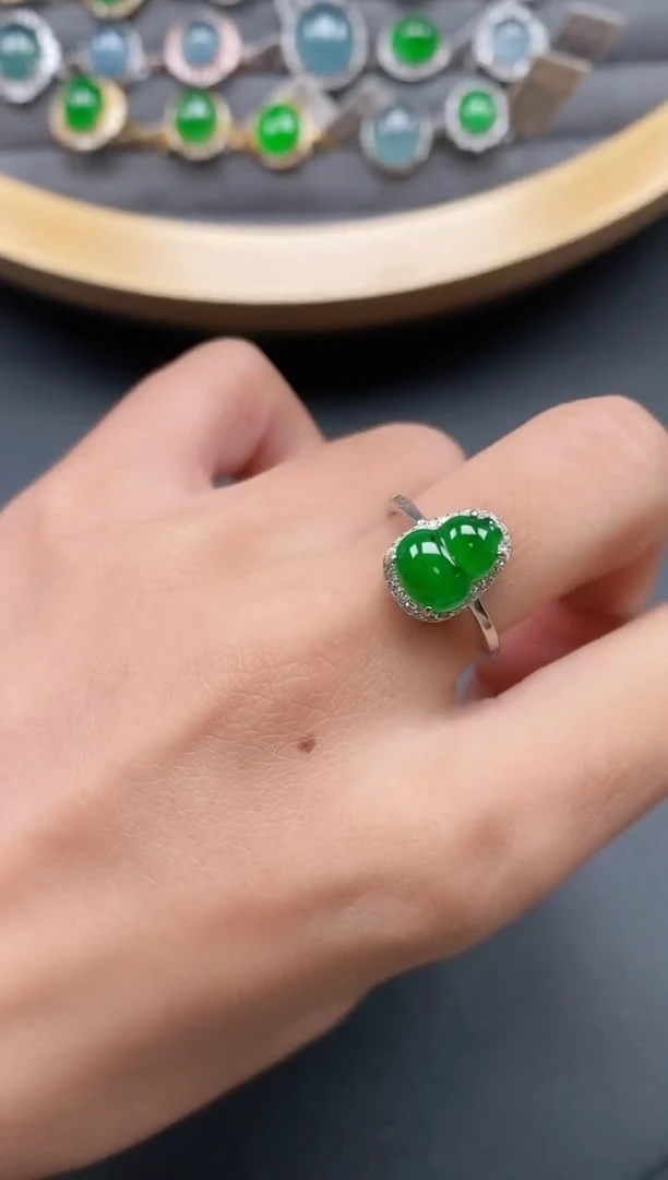 银S925镶嵌戒指翡翠1111