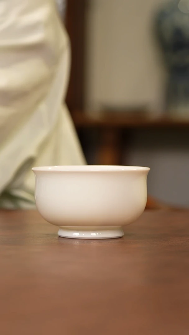 杯景德镇手工白胎矮炉式杯