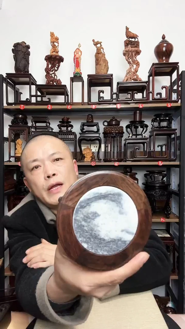 紫砂底座木10直径6.5高