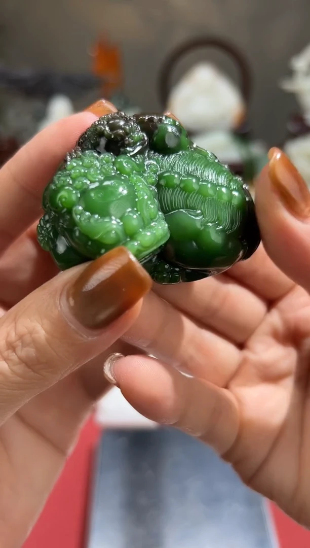 未镶嵌和田玉把件和田玉碧玉貔貅手把件11