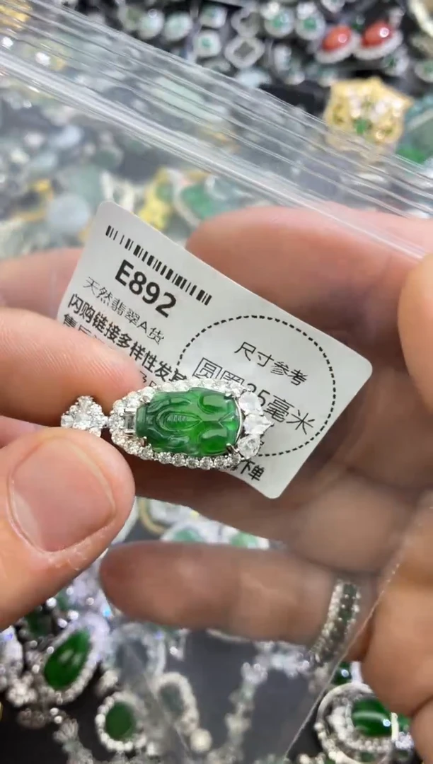 翡翠未镶嵌颈饰E892吊坠
