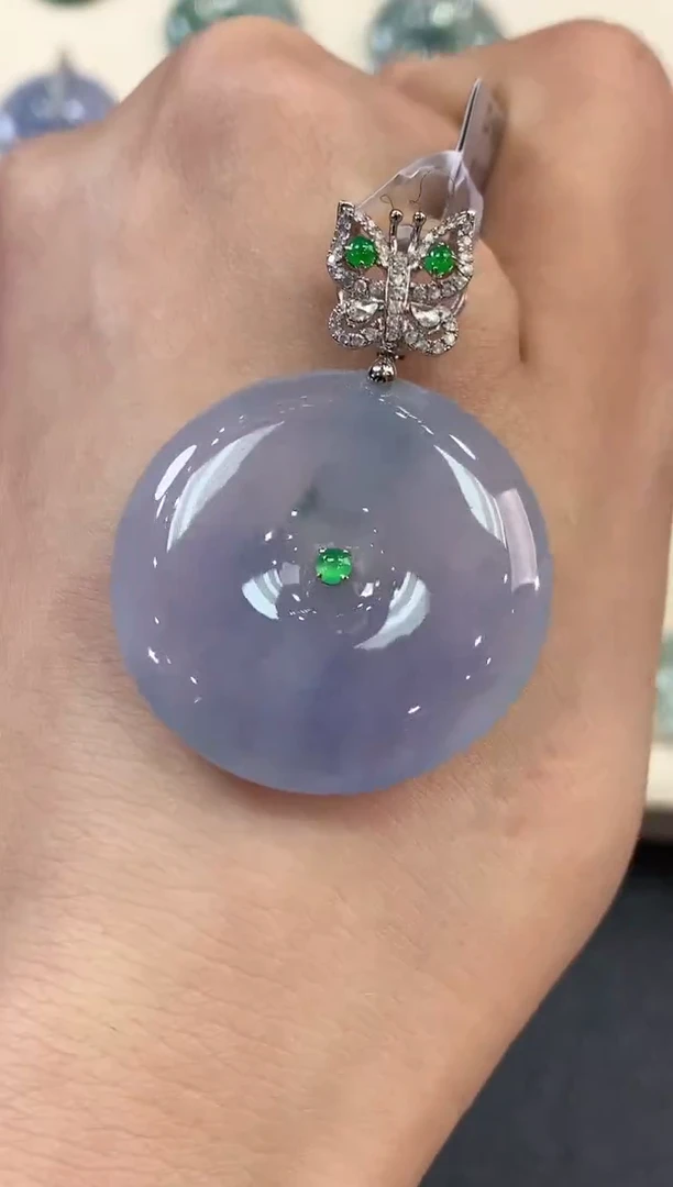 【闪购商品】翡翠吊坠(不含链)18K金镶嵌 B35有色差