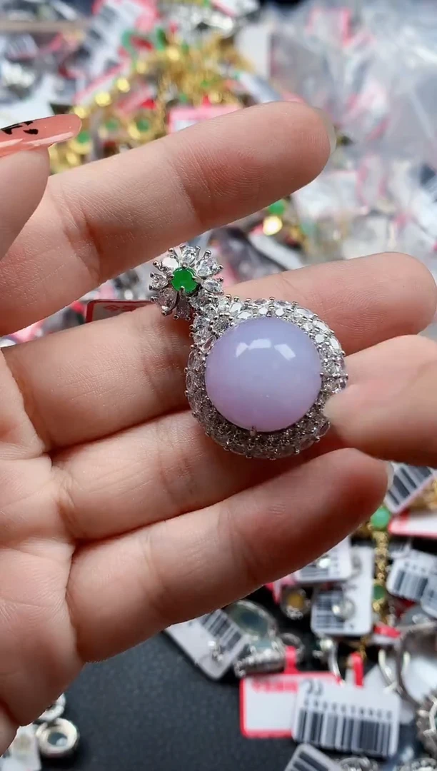 银S925镶嵌戒指翡翠天然A货缅甸翡翠