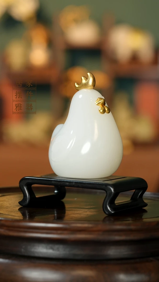 玉《大吉大利雄鸡》摆件