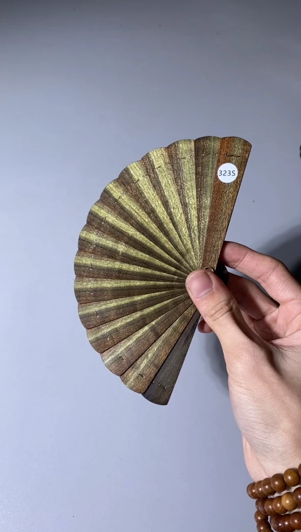 【闪购商品】金丝楠323号10cm金丝楠木小叶桢楠掌中扇