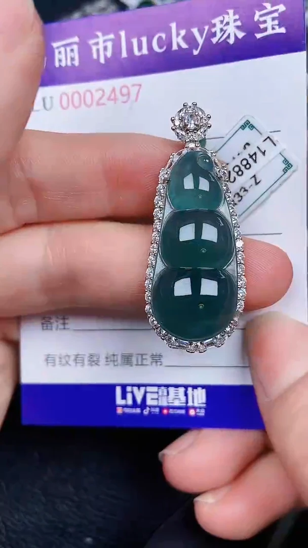 颈饰18K金镶嵌翡翠2497