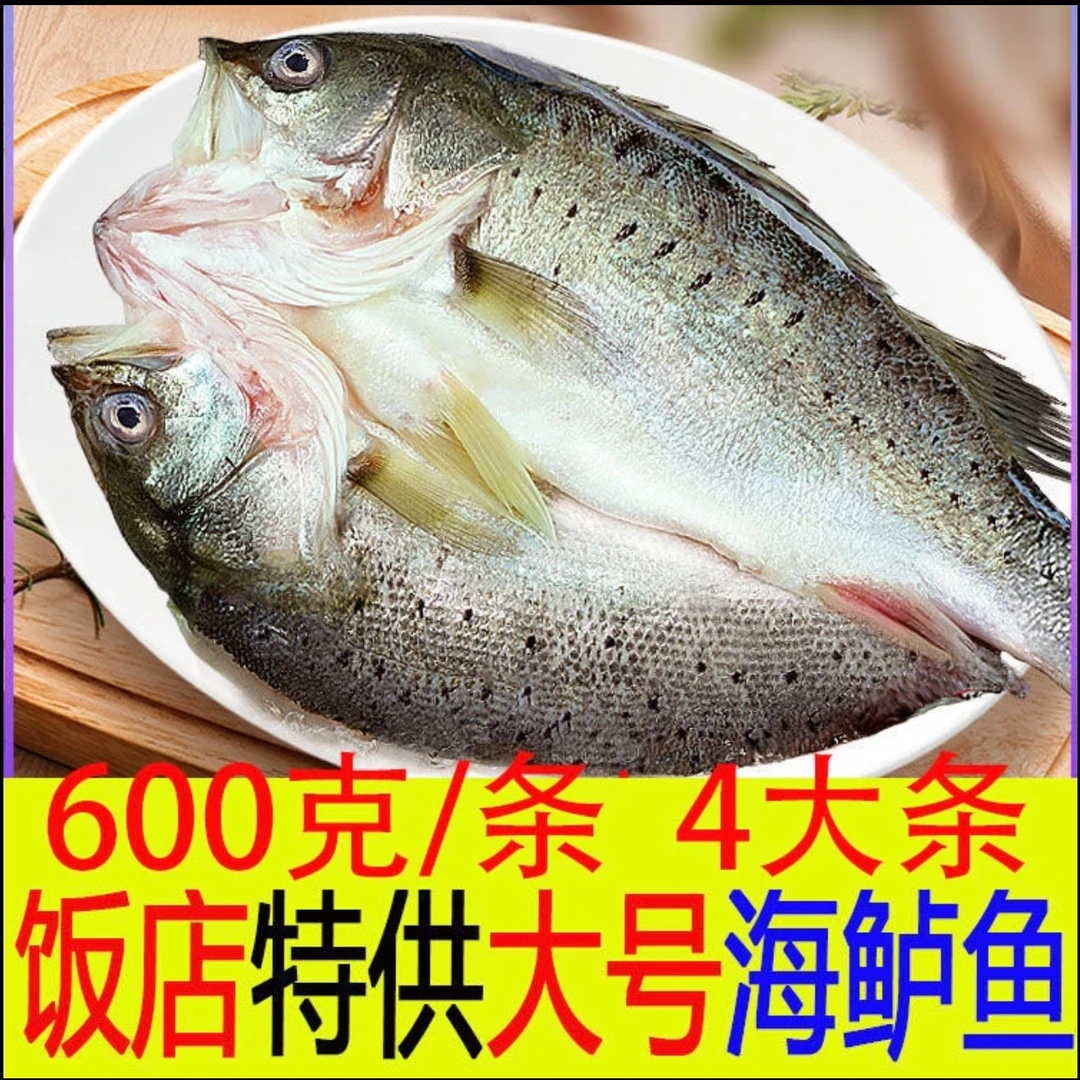 【次日达】开背海鲈鱼海鲜水产海鲜4条600/700三去冷冻海鱼水产炸鱼鲈