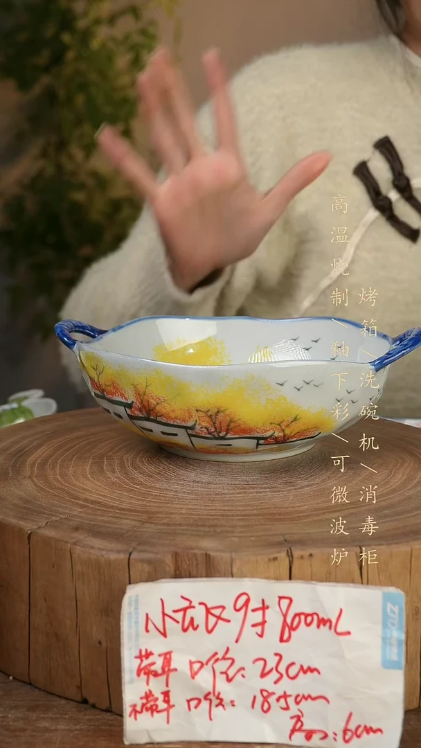 碗瓷景德镇手工手绘高温瓷釉下彩