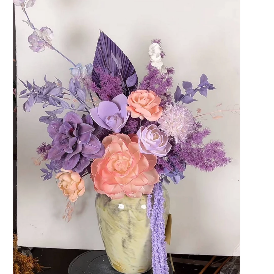 紫粉花束  家居摆件